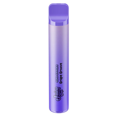 Grape Groove Supa Sipper All-in-One Vape 4g pen shown upright, purple gradient body with Juicy Hoots branding and the grape flavour name printed on the side.