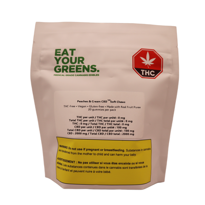 Peaches & Cream CBD100 Gummies (20pc)