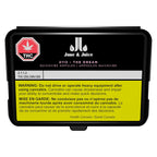 Black package for 2112 - The Dream QuickVibe Ampules by Jane & Juice, showing THC symbol and cannabinoid ratio.