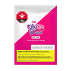 Front of pink and white Olli StikiStix Sour package labeled 3:1 Sour Blasty Cherry Limeade with the THC warning symbol