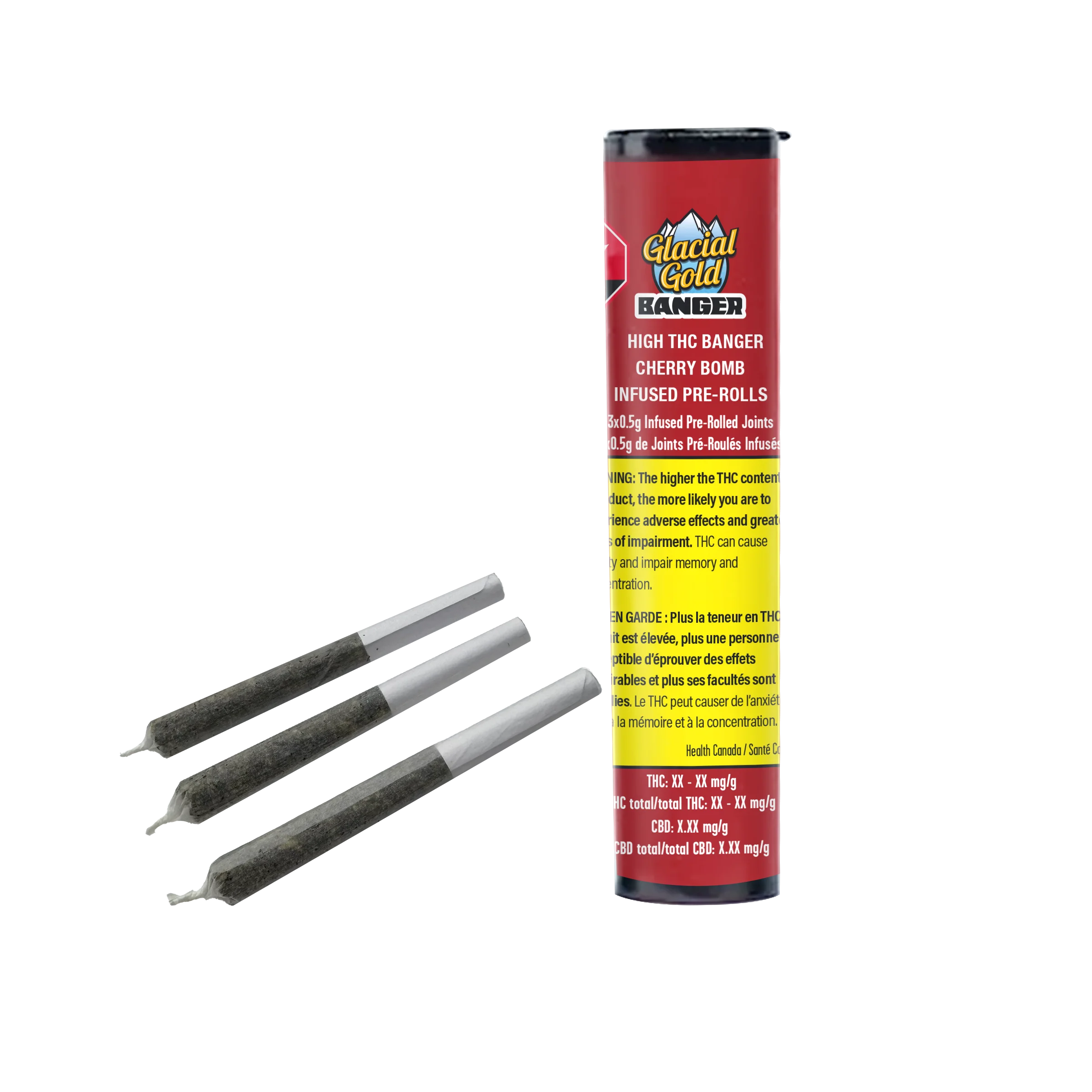 HIGH THC Banger Cherry Bomb Infused Pre-Rolls 0.5g x3