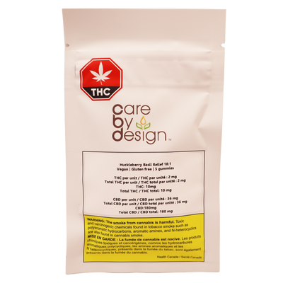 Huckleberry Basil Relief 18:1 Gummies (5pc)