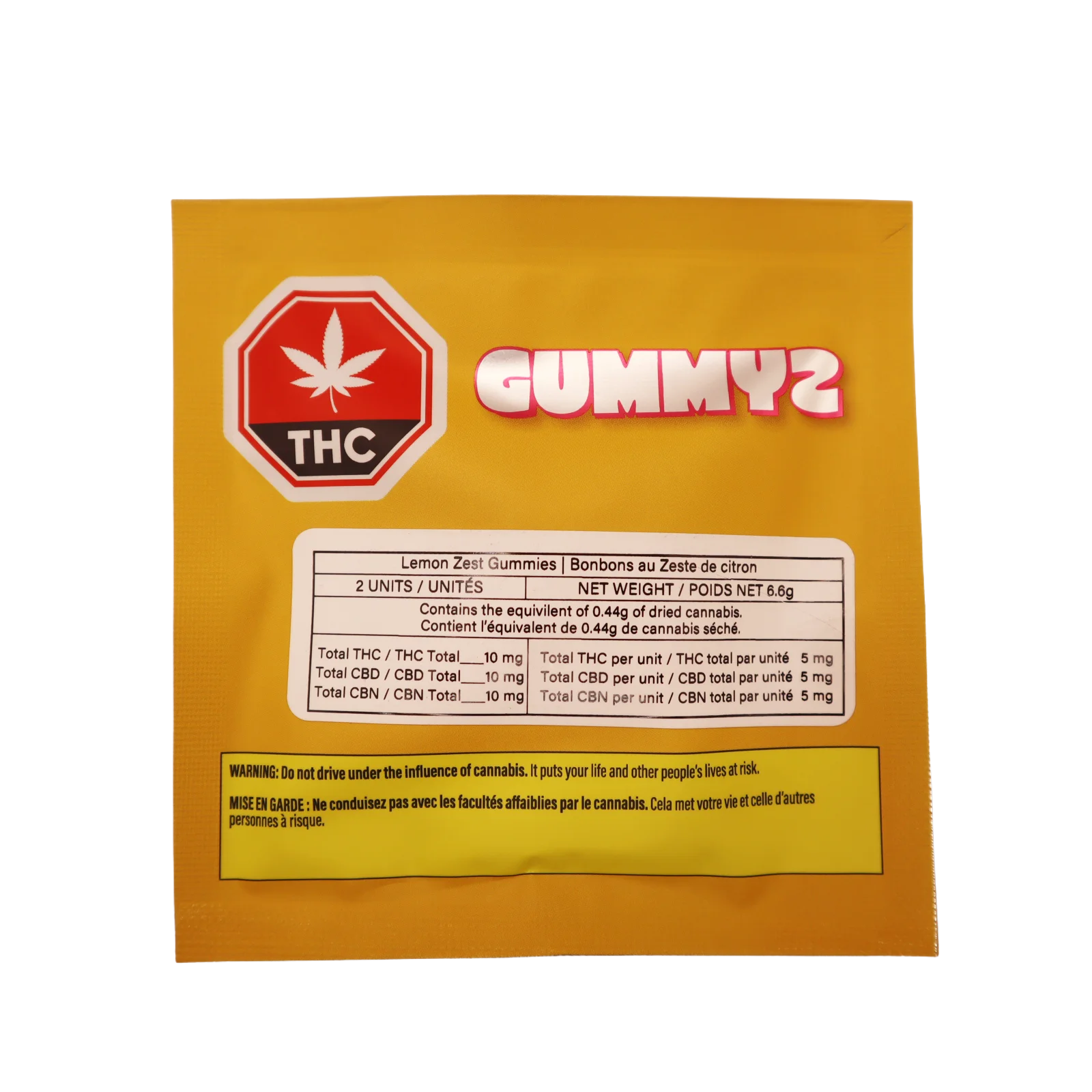 Lemon Zest Gummies CBN 5mg/pc (2pc)