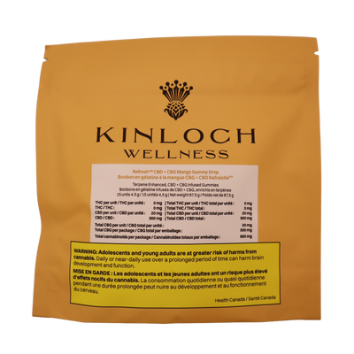 Refresh™- CBG + CBD Mango Gummy Drop (15pc)