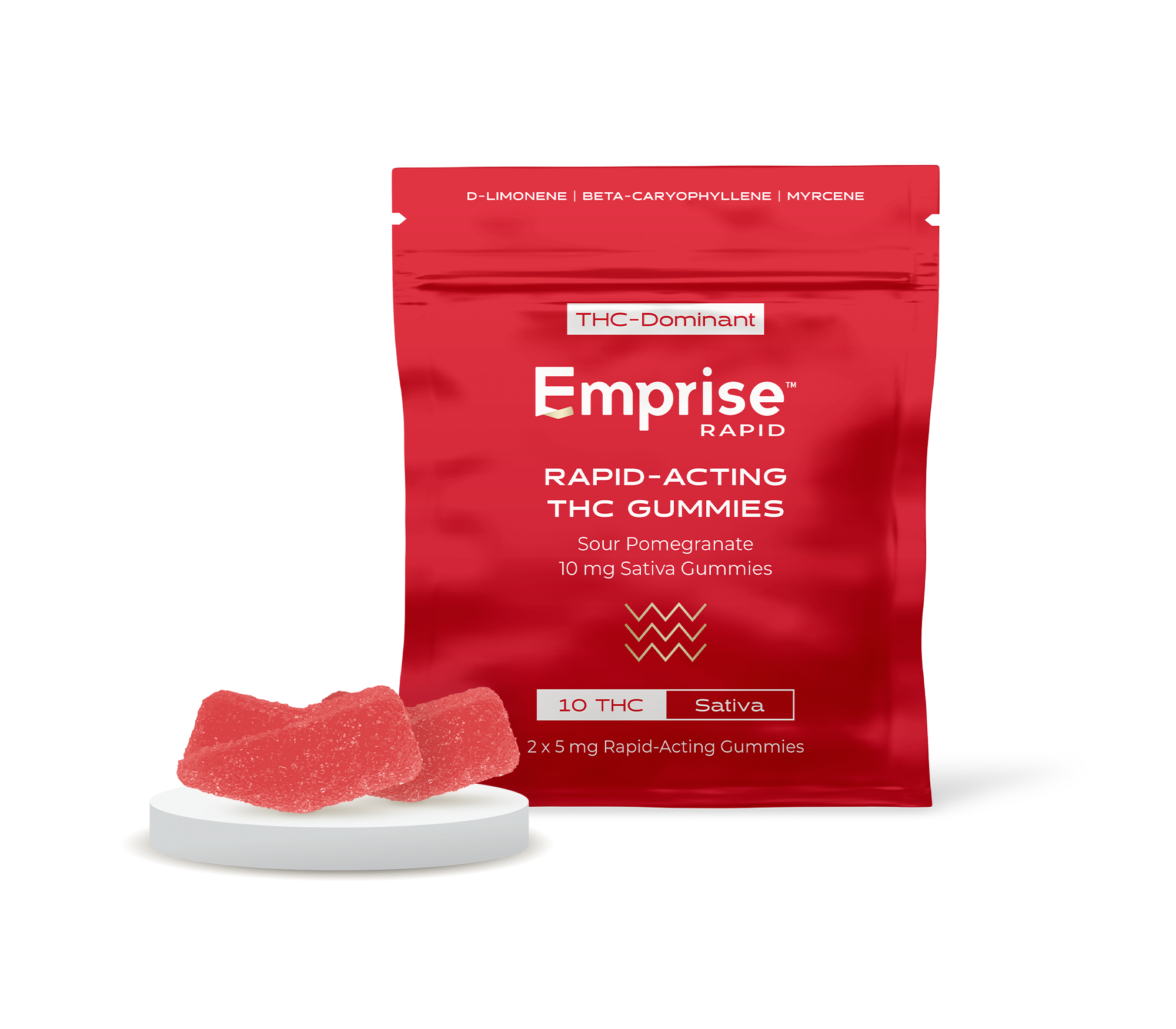Sour Pomegranate 10 mg THC Sativa Gummies (2pc)