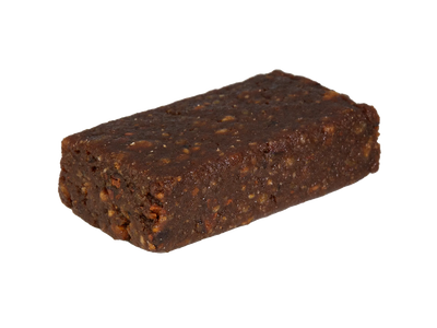 Single rectangular Banana & Chocolate THC Fruit Bite, brown textured bar with a glossy coating.