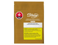 Gold Bhang packaging pouch labeled Caramel Dark Chocolate THC/CBD 1:1, with THC symbol and ingestion details.