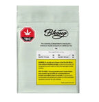Resealable Bhang pouch labeled THC Cookies & Cream White Chocolate with THC symbol and content label