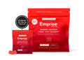 Red Emprise Rapid Max THC Gummy packaging in a 30-pack pouch and single sachet, with one cherry-shaped red gummy shown in front.