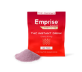 Red Emprise Rapid Thirstc packet for Cherry 10 mg THC Instant Drink, with a mound of pink powder poured in front.