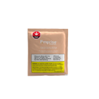 Front of the tan sachet packet for Ginger Peach Ice Tea CBD 20 mg, showing the Emprise Rapid brand name and THC symbol.