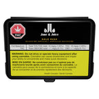 Black Jane & Juice case labeled Gold Rush Quickvibe Ampules, showing THC content and Health Canada warning text.