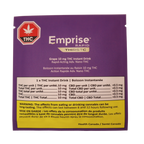 Back panel of the Grape THC Instant Drink pouch, listing THC and CBD content per unit and a Health Canada cannabis warning.