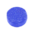 Single round blue sugar-crystal-coated gummy on a transparent background