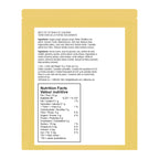 Back of a yellow Olli StikiStix Live Rosin candy stick pouch showing the ingredient list and nutrition facts panel.