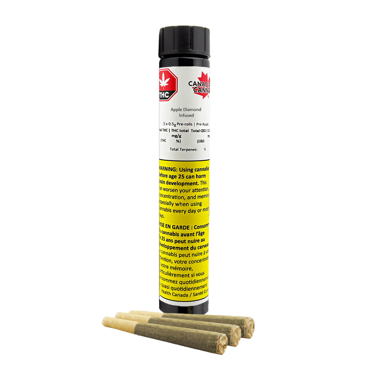 Apple Diamond Infused Pre-Rolls 0.5g x3