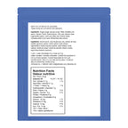Back of the Olli StikiStix Live Rosin Sour Blueberry Blue Dream pouch, showing the ingredients list and Nutrition Facts panel.