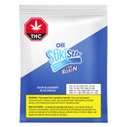 Front of the Olli StikiStix Live Rosin pouch in Sour Blueberry Blue Dream flavor, blue and white packaging with a THC symbol and potency panel.