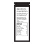 Back of the black Twiddles Cherry Taffy pouch showing the ingredient list and nutrition facts table.
