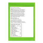 Back of the green Olli StikiStix pouch showing the ingredient list and nutrition facts panel.