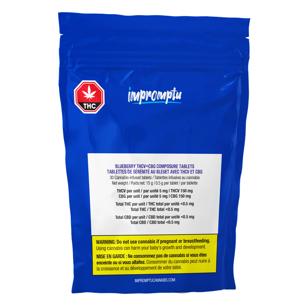 Blueberry THCV+CBG Composure Tablets