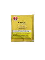 Back of the Emprise Rapid Thirstc Lemonade sachet showing THC content, net weight, and a Health Canada child-poisoning warning.