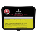 Black rectangular case labeled Jane & Juice MTL Sugar Hash, Black Cherry Punch flavour, with THC warning icon and cannabis pregnancy warning.