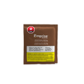 Brown sachet packet for Emprise Rapid OG Hot Chocolate CBD 20 mg, showing THC/CBD content and a cannabis smoke warning label.
