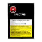 Black Spectre Cannabis package label for Operation Orange Liquid Diamond Dabber, showing net weight, THC/CBD totals, and a Health Canada cannabis warning.
