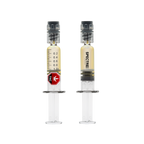 Two glass dab applicator syringes of amber Operation Orange Liquid Diamond Dabber concentrate, one marked with a 1.0 g dosage scale and THC symbol, branded Spectre Cannabis.