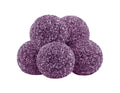 Five purple sugar-coated gummy pieces stacked together.