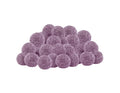 Pile of round, sugar-coated purple cannabis gummies for Marionberry Lemonade CBG.