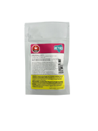 White stand-up pouch with a pink Retro-branded label reading Perfect Harmony 1:1 CBD THC Full Spectrum Honey Oil, showing THC/CBD content and a warning.