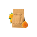 Tan Kinloch Wellness pouch for Refresh CBG + CBD Mango Gummy Drop 15 pack, with sliced mango halves and one orange teardrop-shaped gummy beside it.