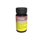Close-up angled view of the Emprise VCE softgel bottle showing its pink and yellow label and black cap.