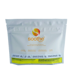 White resealable pouch of Soothe dailyZen Tropical Twist CBD Gummies listing 30 gummies per pack at 50mg CBD each and THC free.